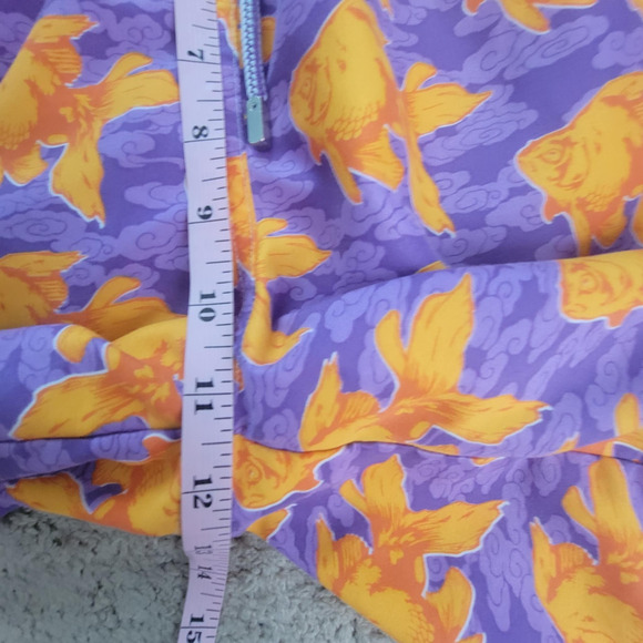 Peter Millar M Swim Trunks Goldfish Print Drawstring Mesh Lined Shorts Purple - Picture 6 of 13